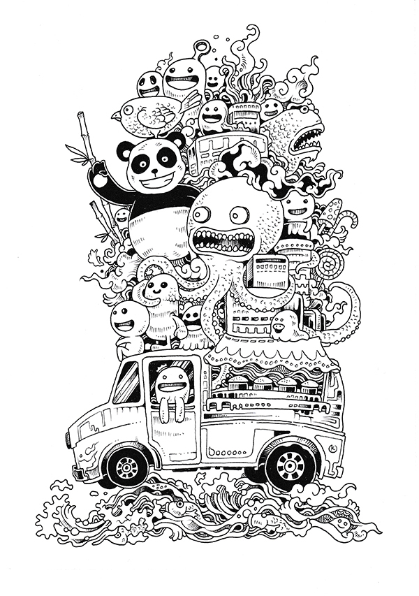 Download Doodle Invasion Coloring Book on Behance