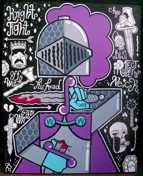 knights tattoo . illustration knife dagger daggers hearts heart broken. blood dead War medieval Flash art richt 2010 Bristol what Street Graffiti Fun goof