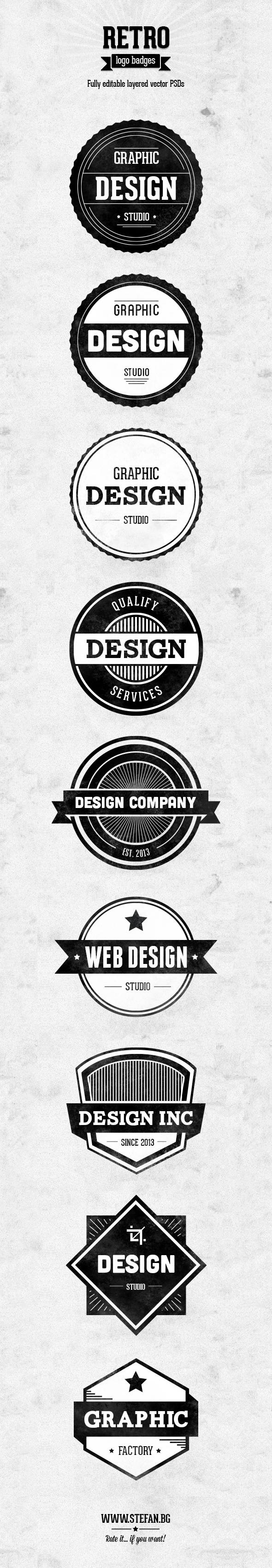 Badges Classic design grunge industrial labels logo Retro signs stickers vectors vintage Web