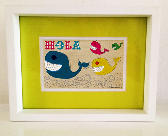 wall frame ballena Whale cool color cuadro