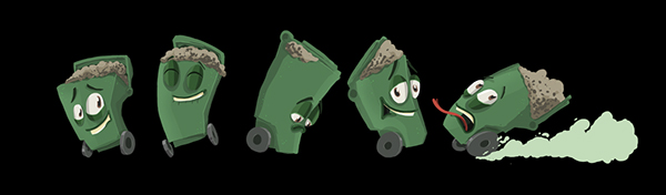 Ariel Sharon Park israel Exhibition  Character cartoon garbage worm green