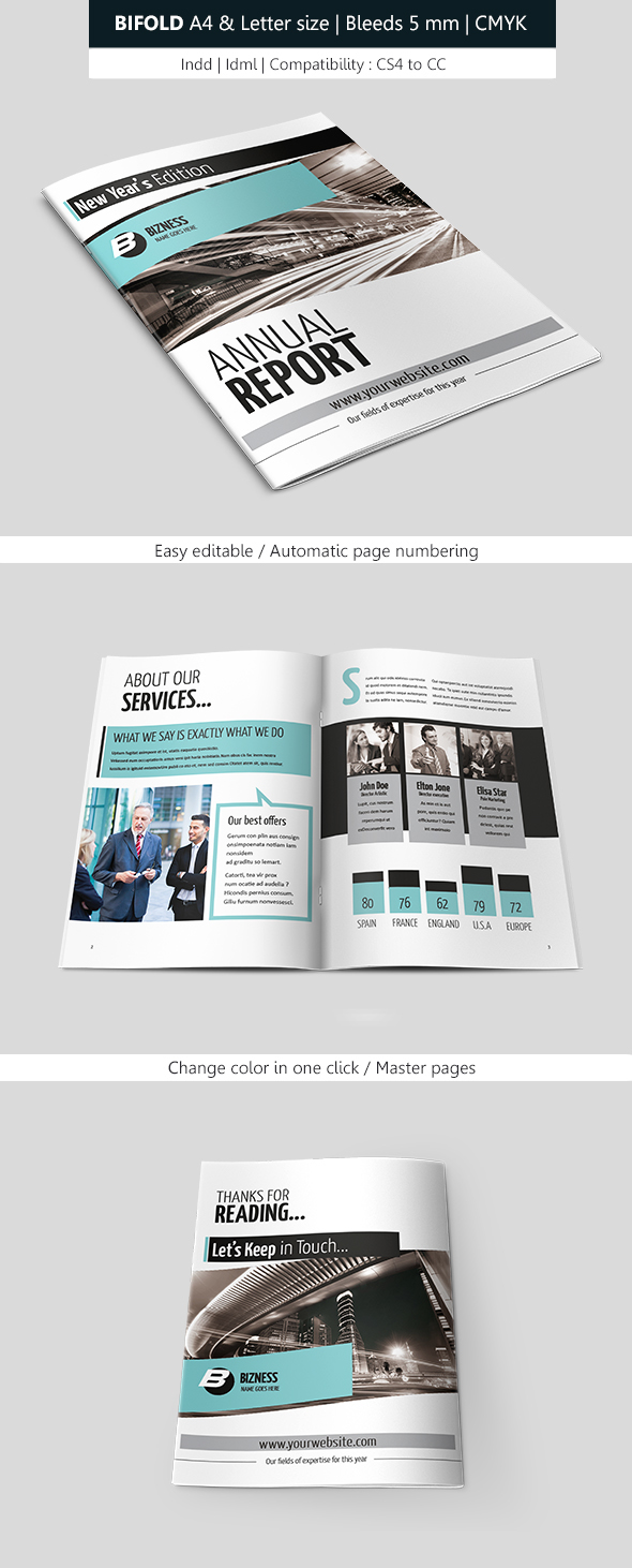corporate business design trend flat icons template InDesign
