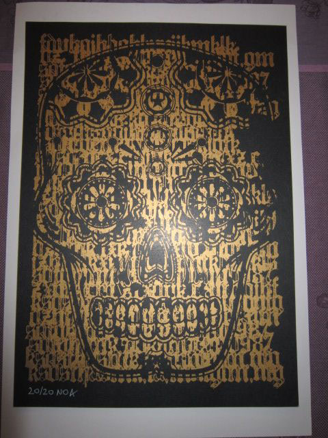 screenprint art print skulls zero noa