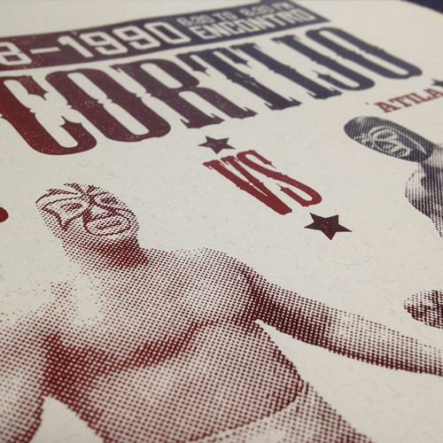 lucha libre Mexican skull illustrationt-shirt screen printing poster paper