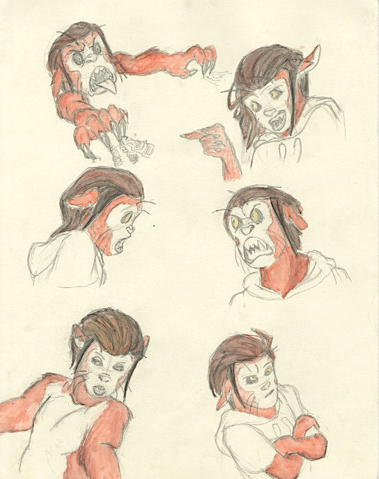 animation  art Character design exploratory expressions studies traditional