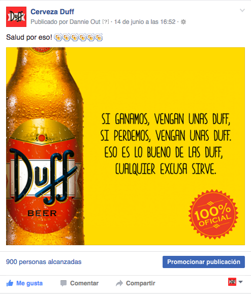 duff beer social media ads cerveza