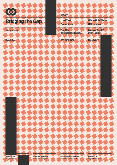 poster minimal swiss grid modernist vintage grid system print btg Bridging the Gap gig