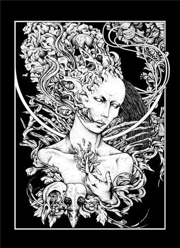 rottenfantom animals Nature dark Copic ink paper wood Flora girl death woman human t-shirt