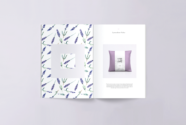 pillow scent candle flower Flowers relax relaxation logo square Stationery smell manufacture folder brochure minimal