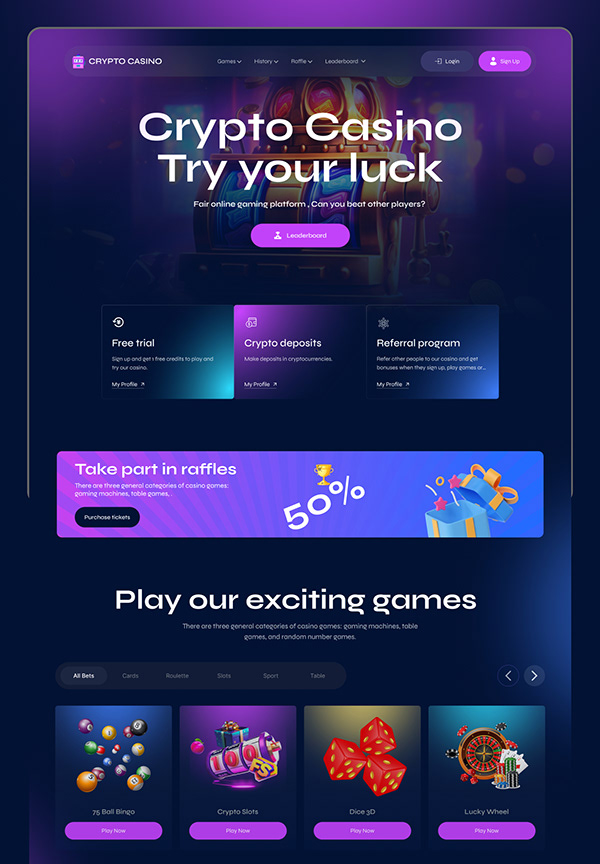 Casino Landing Page Design