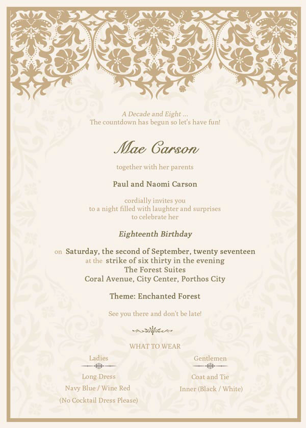 Invitation design elegant