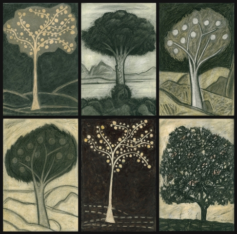 trees Drawing  charcoal pastel art history