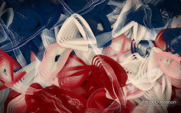 red White blue rings loops Trigonometry geometry nfl art colorful pattern depth 1080p bezier particles particle system Adobe Flash vectors Render chaos Order Entropy