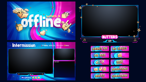 Twitch Livestream Designs (Stream Packages/Overlays)