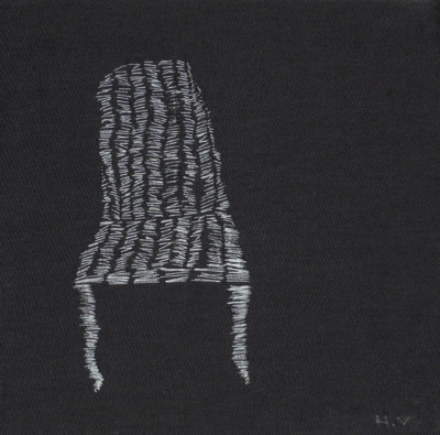 chairs Embroidery thread acril canvas illustartion art fine art