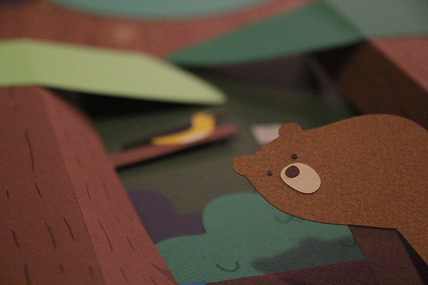 bosque oso explorador zorro hongo woods bear explorer FOX mushroom paper papercracft