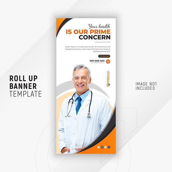 Medical and clinic display roll-up banner