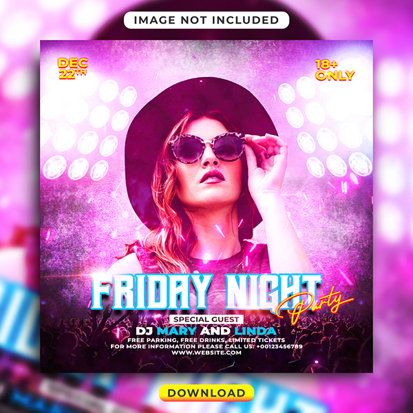 Event DJ Night party flyer design