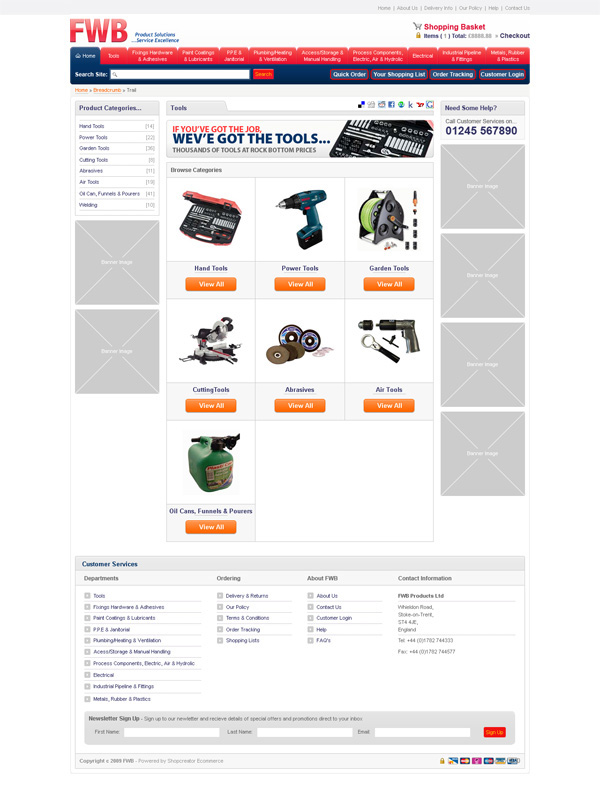 eCommerce Tool Store blue red