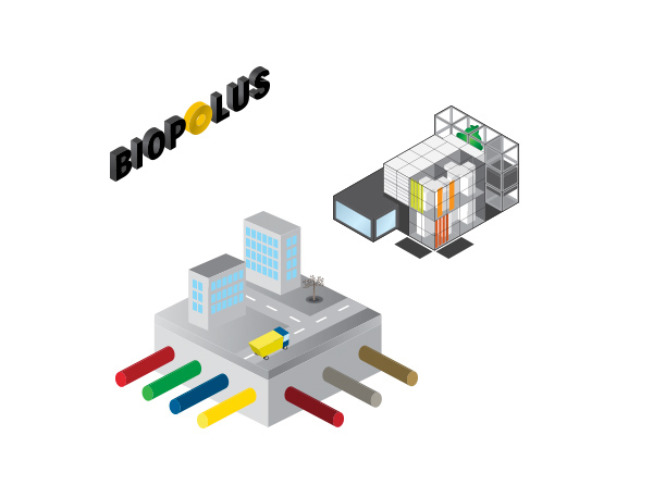 bio biopolus budapest graphisoft park bioreactor identity yellow grey business card