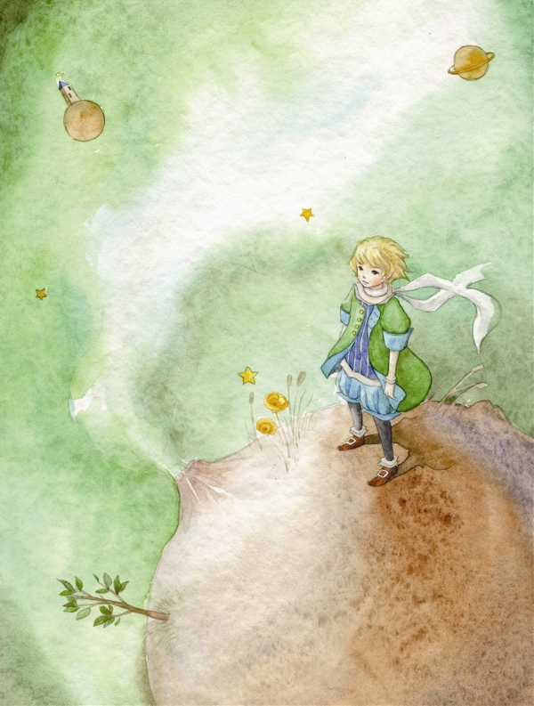 watercolor little prince book illust