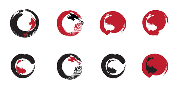 logo japanese ryori kaiseki design graphic fish seafood zen philosophy  Illustrator restaurant Culinary Sashimi Sushi