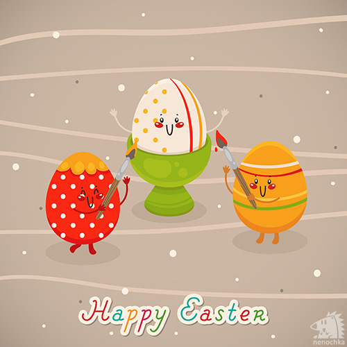 vector Easter eggs story kawaii humor Food 