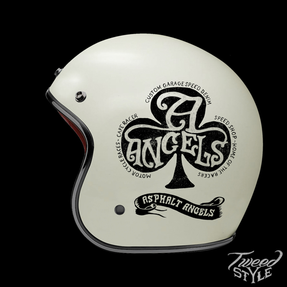 tweed style Helmet casque casque moto HAND LETTERING casque personnalisé  custom helmet