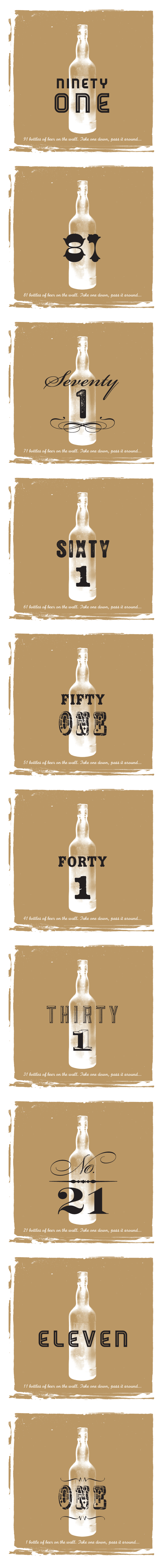 type beer 100 BOTTLES design poster type & beer