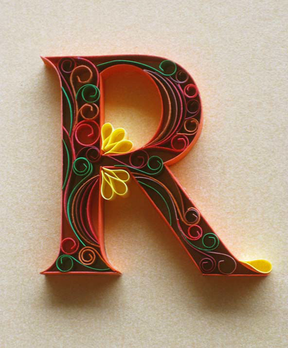 paper alphabets letters sabeena karnik Swirls colored paper craft