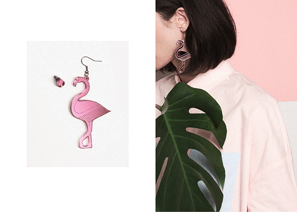 'Pink Tropical Birds' brooches on Behance