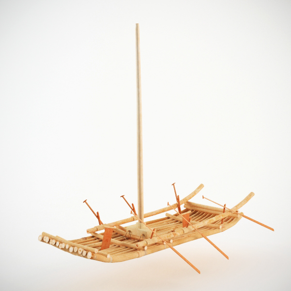 boat  wooden marina Ethnic  low poly