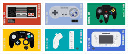 Nitendo stamp series Video Games controllers