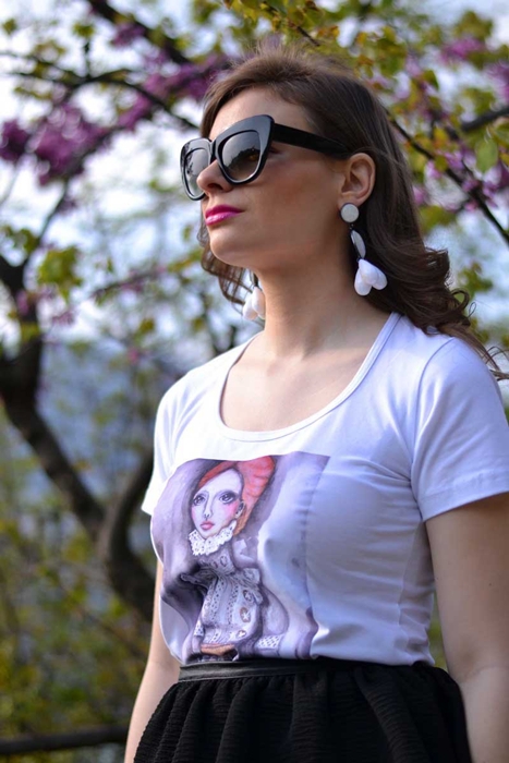 t-shirt girl portrait fashion design
