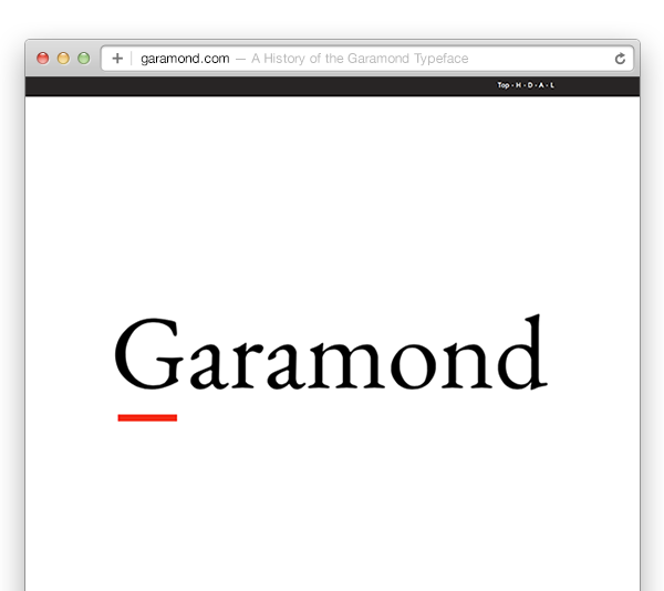 Garamond Typeface History of Garamond garamond licensing web layout web project site design Website