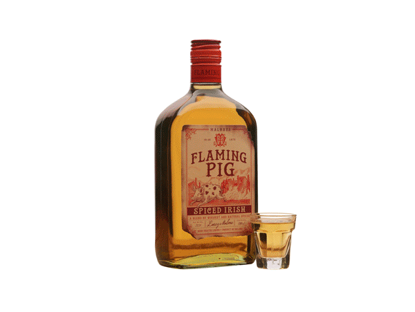 flaming pig Whiskey cinnamon spiced whiskey