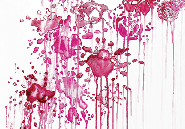 Roses flower bloom War blood blooming poster graphic Painting Acrylic