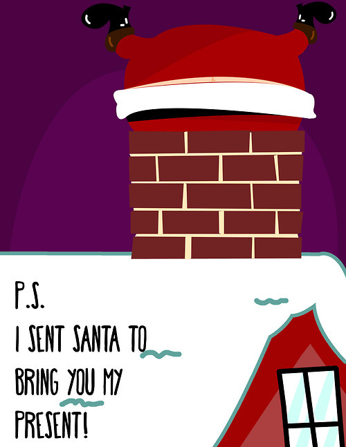Christmas Greetingcards snowman santa chimney snow snowflakes