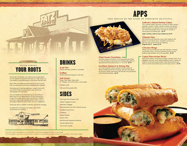  Fatz Cafe Menu  Redesign on Behance