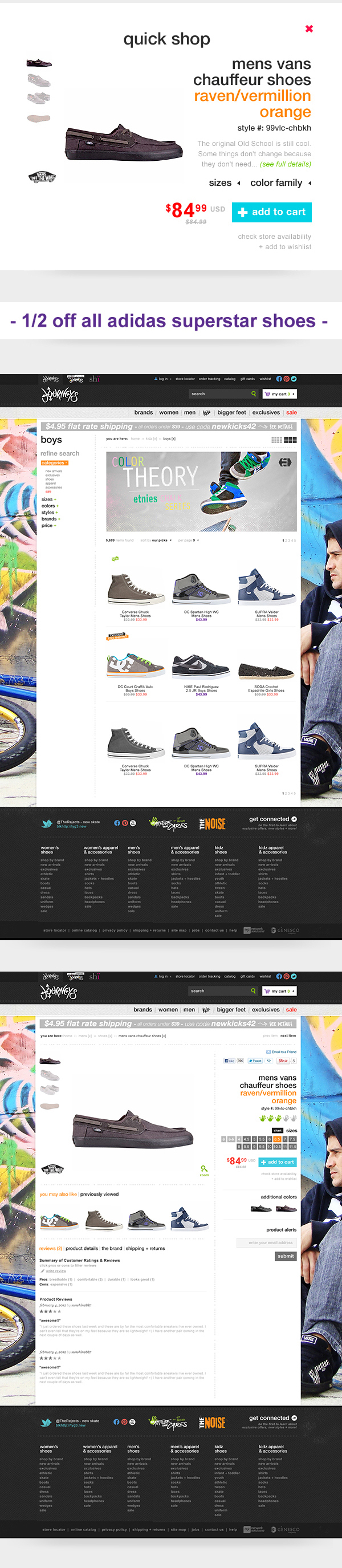 Ecommerce mobile webstore Retail footwear journeys store re-design