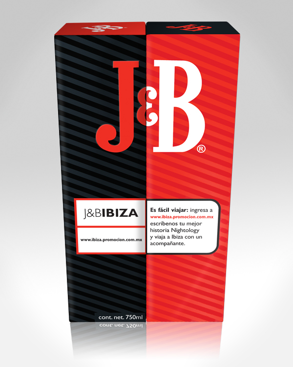 JB J&B Whisky ibiza Concurso promoción promo Sweepstakes Promotion Packaging envase scotch