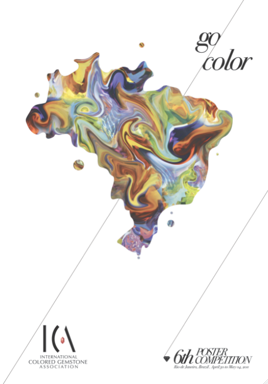 ICA international colored gemstone posters design gráfico comunicação visual israel Brasil Brazil visual comunication
