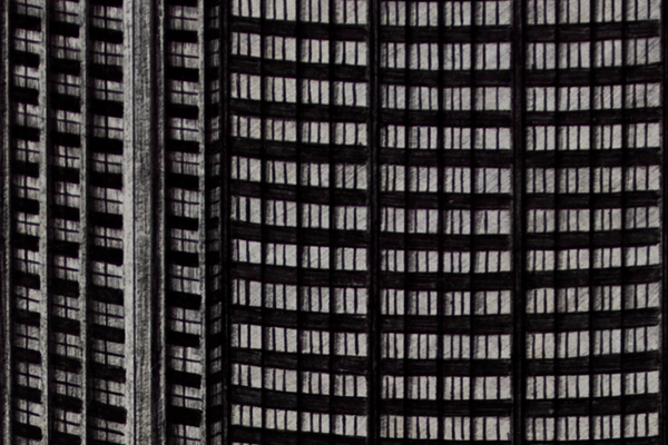 chicago ball point pen ink m.c. escher escher skyline city buildings skyscraper Sears Tower willis tower cityscape traditional art