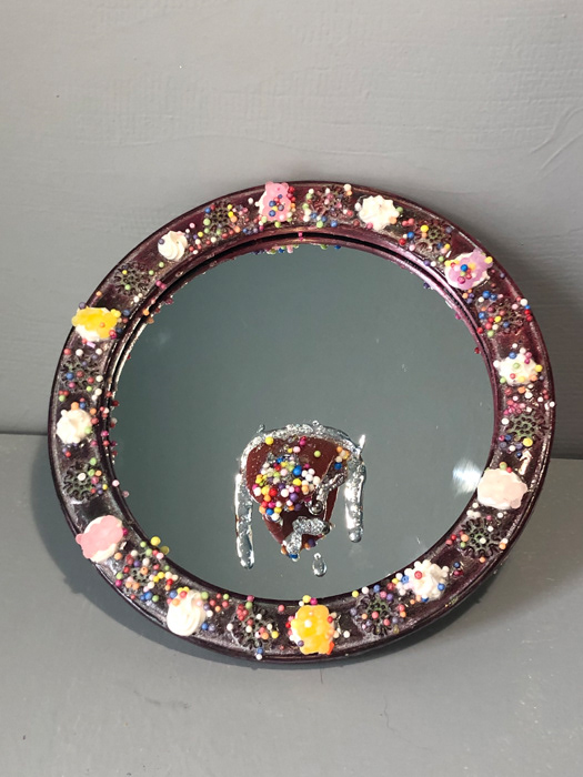 Candy colorful drool mirror polymer clay reflection Sweets twisted upcycling