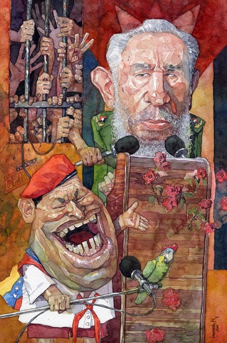 ILLUSTRATION  editorial Satiric venezuela dictatorship watercolor illustration venezuelan artist Illustrator dessinateur Art Of Protest