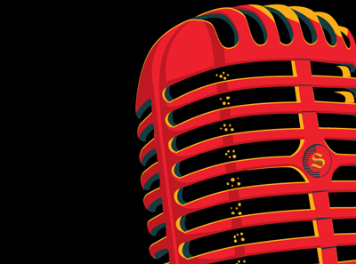 Recording studio logo microphone