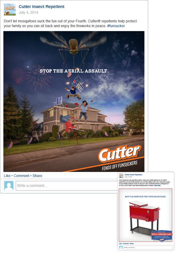 cutter insect repellent facebook social media campaign Funsucker summer Fun family