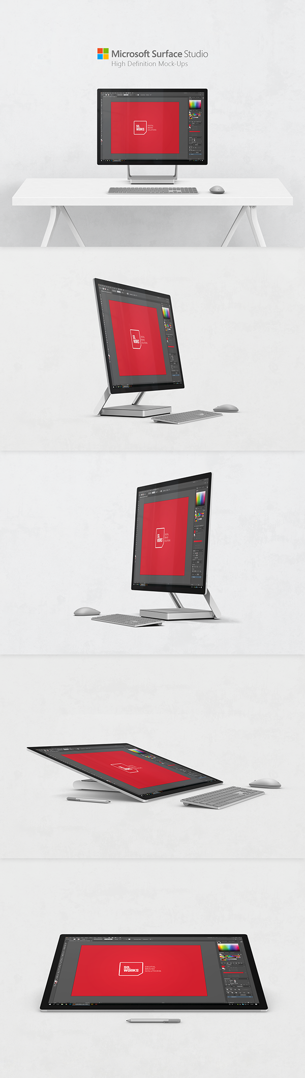 Free Microsoft Surface Studio PC Mock-Ups v2