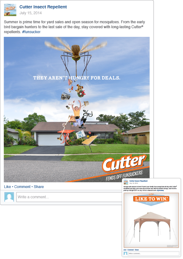 cutter insect repellent facebook social media campaign Funsucker summer Fun family