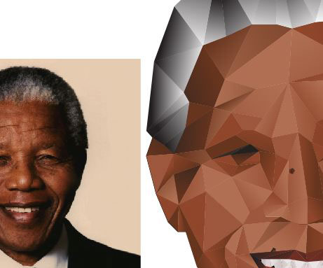 Low Poly Nelson Mandela portrait leader passion south africa